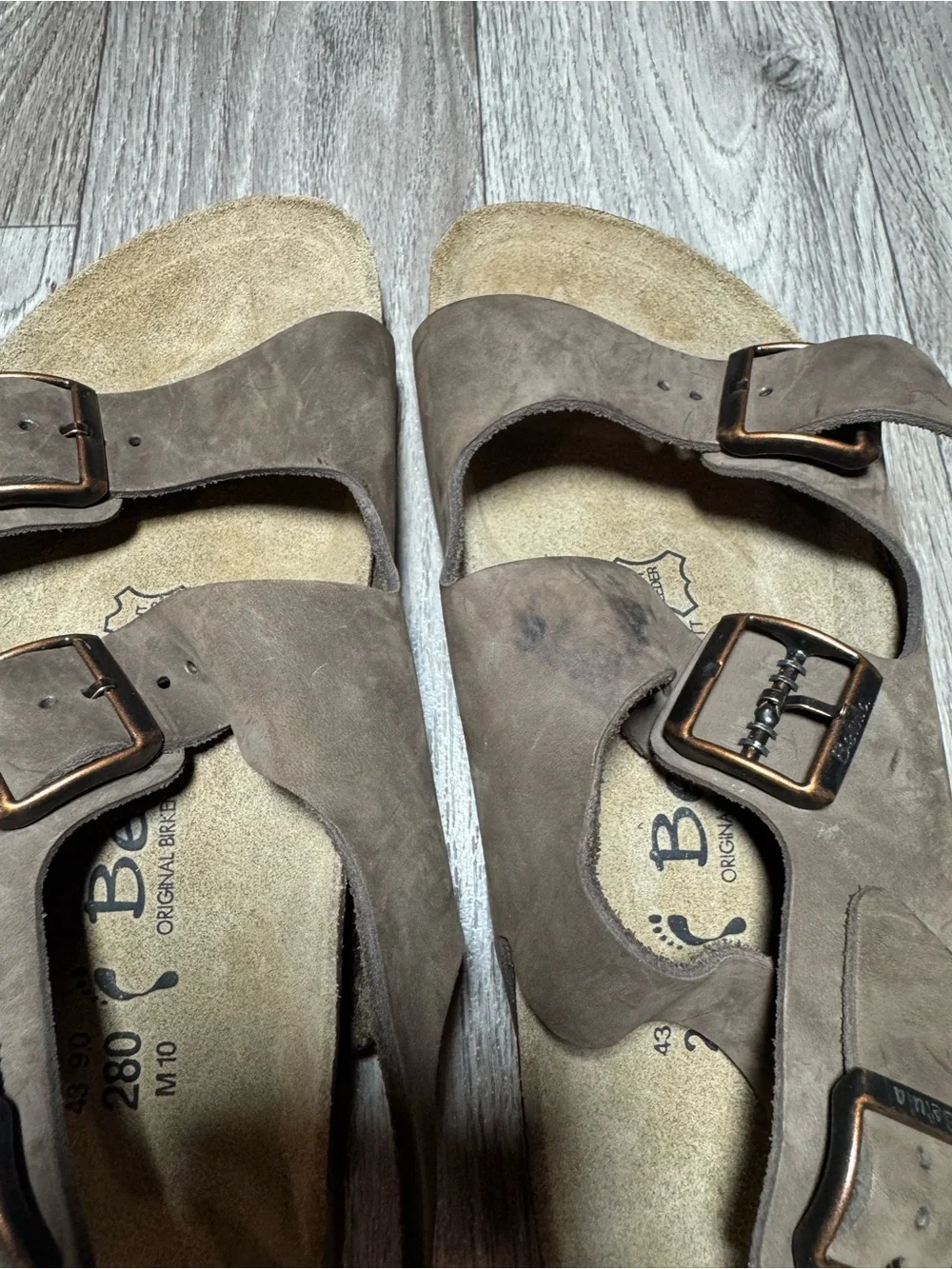 Betula Birkenstock 280 Double Strap Sandals EU 43 M10 Dark Brown Backstrap NWOB